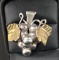 MEXICAN SILVER GRAPE CLUSTER PIN / PENDANT