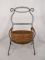 METAL LONGABERGER BOWL STAND WITH ROUND BASKET