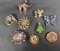 HUGE LOT OF (9) VINTAGE PINS