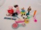 LOT OF (12) GIRL TOYS INCLUDING BRACELET, FIGURINES, BRUSH, ETC