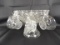 AMERICAN PRESCUT FOOTED PUNCH BOWL WITH (4) PUNCH CUPS