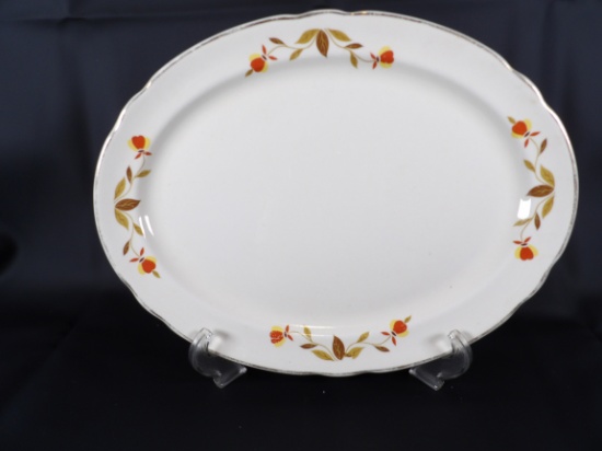 VINTAGE HALL'S AUTUMN LEAF JEWEL TEA OVAL SERVING PLATTER