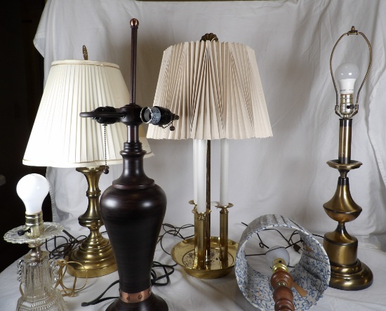 HUGE LOT OF (6) VINTAGE LAMPS