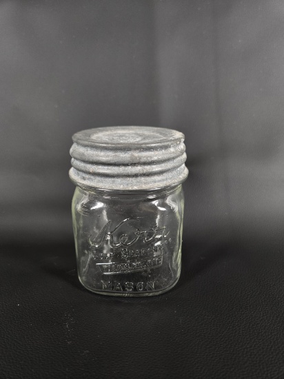 TINY VINTAGE KERR SELF SEALING MASON JAR WITH ZINC LID