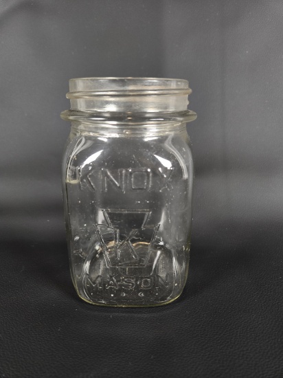 SMALL VINTAGE SQUARE KNOX MASON JAR