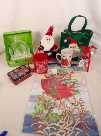 HUGE LOT OF MISC CHRISTMAS DECOR AND GIFTS