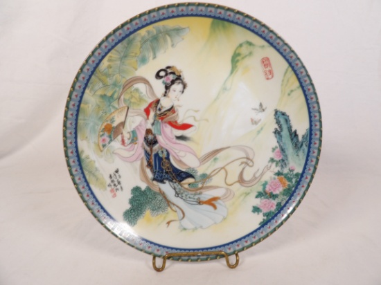 "THE LOTUS GODDESS" BYZHAO HUIMIN PORCELAIN PLATE