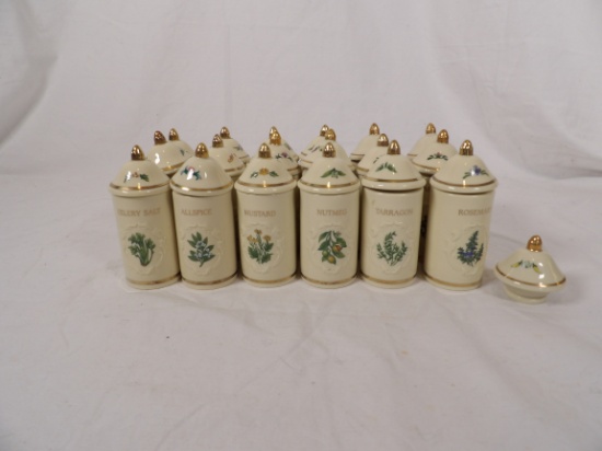 LOT OF LENOX CHINA SPICE JARS