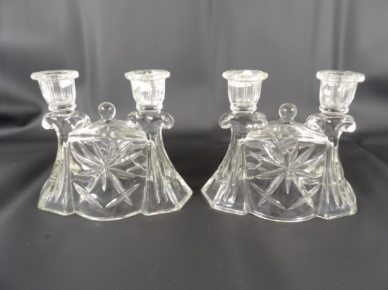 LOT OF (2) AMERICAN PRESCUT CANDLE HOLDERS