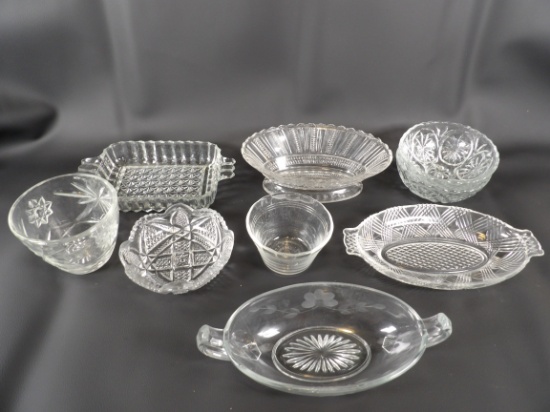LOT OF VINTAGE CLEAR GLASS BOWLS