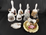 LOT OF PORCELAIN BELLS AND TRINKETS