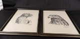 SET OF (2)  JAMES A. TURNER, JR. RAPTOR / EAGLE PRINTS