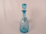 MID-CENTRUY TURQUOISE DECANTER AND STOPPER