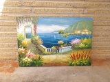 CANVAS SEASIDE SCENE IN ACRYLIC