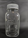 VINTAGE BALL PERFECT MASON SQUARE JAR WITH ZINC LID