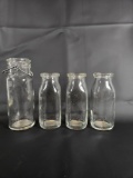 LOT OF (4) VINTAGE MILK BOTTLES