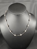 STERLING STATION NECKLACE WITH BALL DETAIL