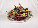 SERVING PLATTER AND FRUIT BASKET ARRANGEMENT