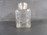 VINTAGE SQUARE SUNNY BROOK COFFEE GLASS JAR