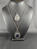LOT OF (2) SILVERTONE NECKLACES