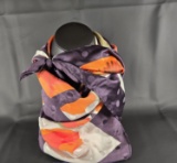 BEAUTIFUL SCARF WITH ORANGE FLORAL DETAIL