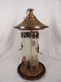 HUGE THREE STATION BIRD FEEDER WITH COPPERTONE METAL