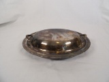 VINTAGE SILVER TONE COVERED SERVING DISH