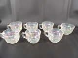 LOT OF (7) VINTAGE FEDERAL GLASS COLONIAL IRIDESCENT PUNCH CUPS