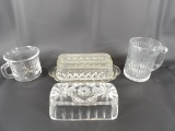LOT OF (4) PIECES VINTAGE CLEAR GLASS