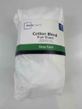 Mainstays 300 Thread Count Easy Care White Cotton Blend Percale Fitted Bed Sheet, Twin