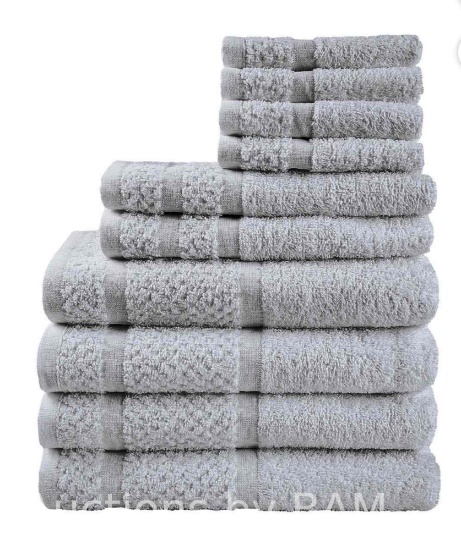 Mainstays Towel Set with Upgraded Softness & Durability, Grey