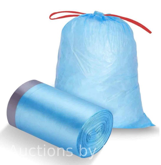 Ultra Strong Trash Bags Drawstring Tall Kitchen Garbage Bags, Blue
