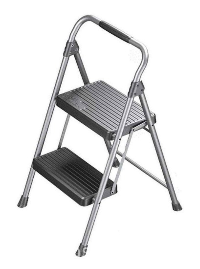 Hyper Tough Gray & Black 2-Step Foldable Step Stool