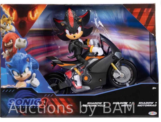 Sonic 3 Shadow Articulated Action Figure with Motorcycle