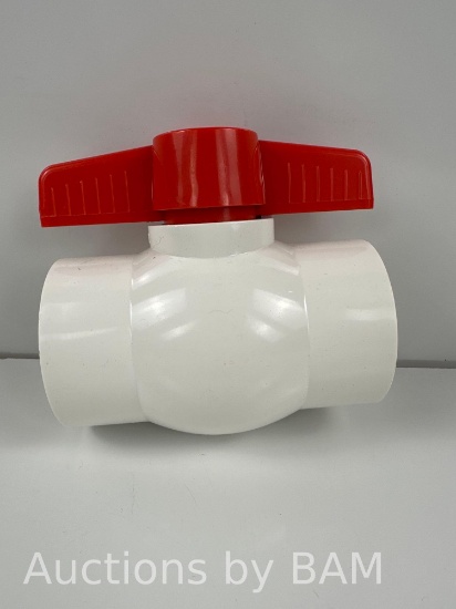 Midline Valve PVC Ball Valve Red T-Handle Water Shut-Off Plastic