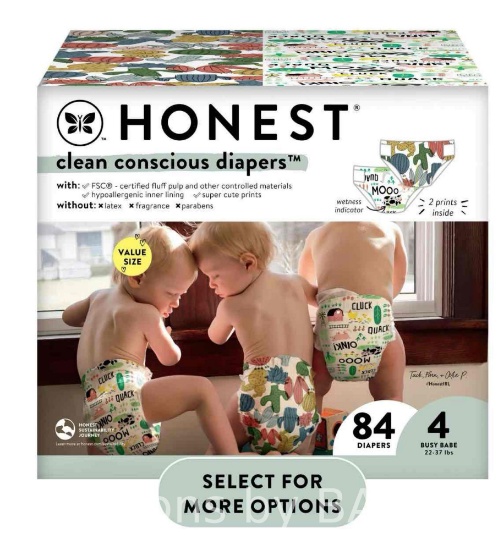 The Honest Company Size 4 Diaper 84 Count
