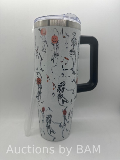 30 Oz Halloween Skull Tumbler Insulated Stainless Tumbler