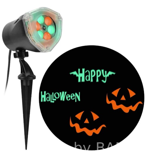Halloween White Whirl-a-Motion Skeleton LED Projector Lights by Lightshow Brand