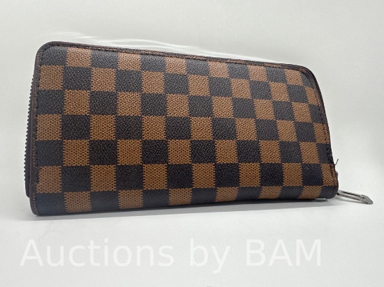 Checkered Zip Around Wallets for Women, Lady Phone Clutch Holder, PU Leather RFID Blocking with C...