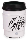 Mainstays Electric Wax Warmer, but First Coffee Ceramic, Single Pack, Beige