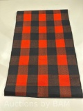 Fall Outdoor Rug Buffalo Plaid Orange and Black Washable Cotton Reversible, Halloween Door Mat