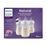 Philips Avent Natural Baby Bottle with Natural Response Nipple, with Pink Elephant Design