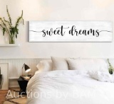 Rustic Canvas Painting Print Sweet Dreams Sign Wall Art