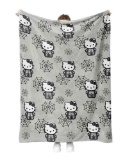 Kawaii Hello Kitty Halloween Series Blanket New Sanrio Kitty Cat Printed Flannel Blanket