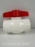 Midline Valve PVC Ball Valve Red T-Handle Water Shut-Off Plastic