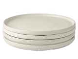 Beautiful Modern Dots Set of 4 Stoneware Dinner Plates White by Drew Barrymore