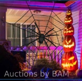 Halloween 8-Foot Spider Web with 28 inch Black Spider, Outdoor Decor, Party Favors