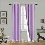 (SSS) 2-PC Lilac Solid Blackout Room Darkening Panel Curtain Set