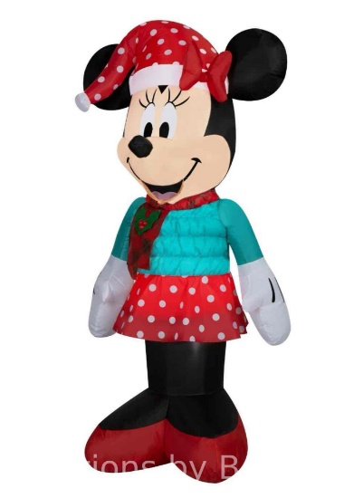 New Christmas Airblown Inflatables Yard Decoration Minnie in Puffer Jacket Disney