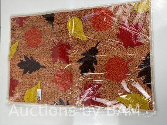 Happy Fall Door Mat,Fall Leaves Pumpkin Theme Welcome Doormat for Front Door